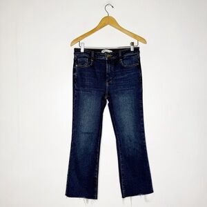 Zara Dark Wash Straight Leg Raw Hem Jeans Size 4